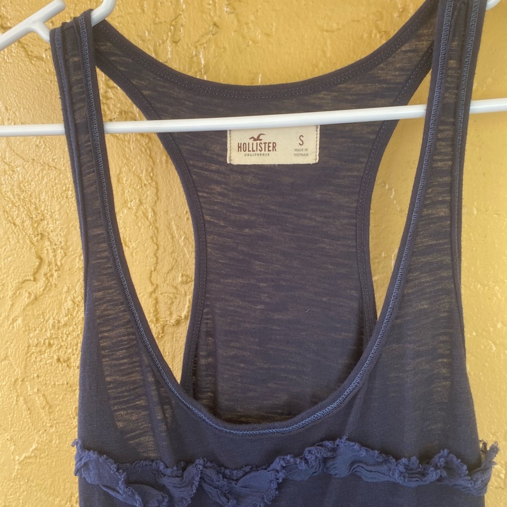 💝 Hollister Tank Top. Size Small. Ruffle. Blue - Picture 4 of 7